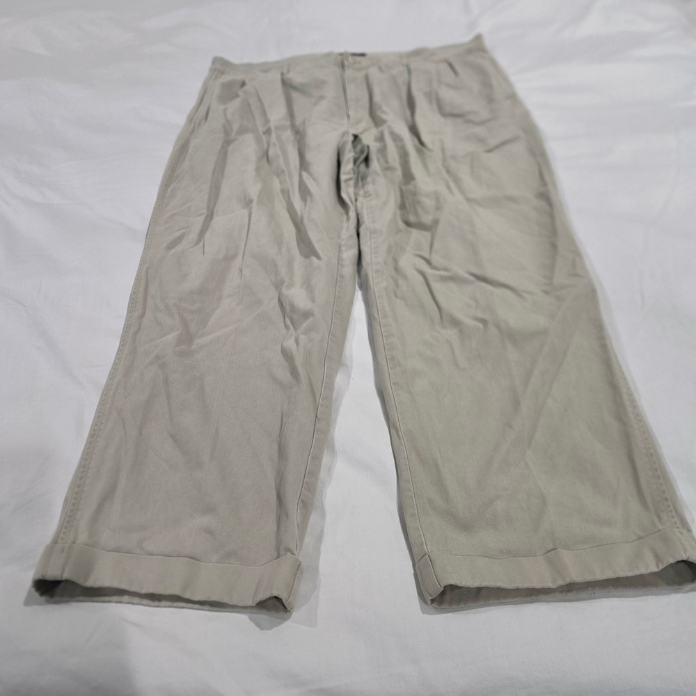 Polo Ralph Lauren Andrew Pant Mens 38x27 Khaki Tan Good Pleated Cuffed Cotton